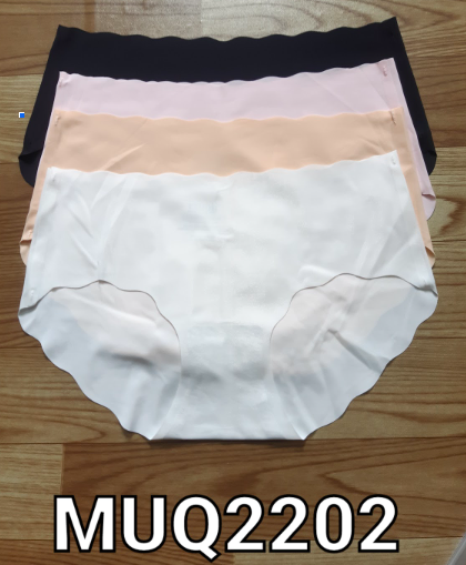 Quần lót nữ chất su màu trơn cắt viền lượn sóng không đường may đáy hai lớp BOM SISTER MUQ2202