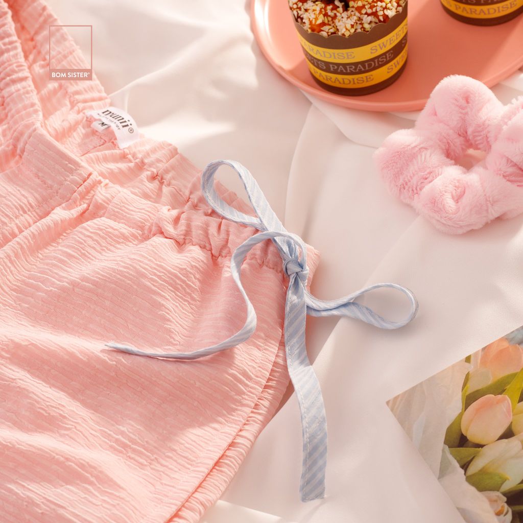 Đồ ngủ 2 dây dễ thương, vải xốp mát da, thoải mái Munii MN2014