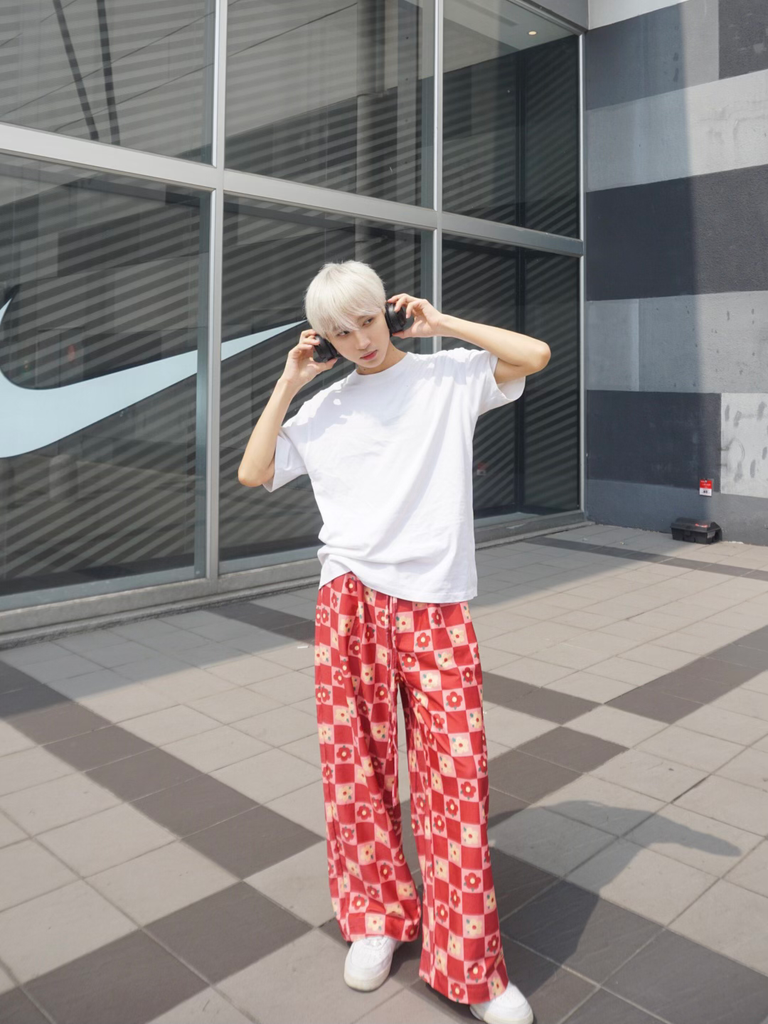 Quần lười caro, dáng suộng rộng che khuyết điểm chân, dễ mặc dễ phối Munii MN2010