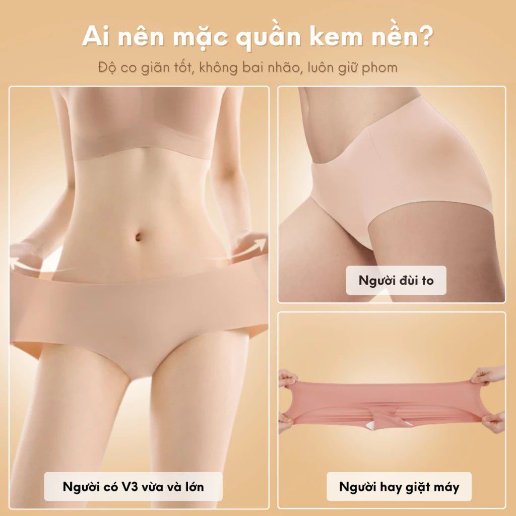 [FREESHIP] Combo 5 Quần Lót Kem Nền Không Viền – Mặc Như Không, Mát Mẻ Cả Ngày P0310