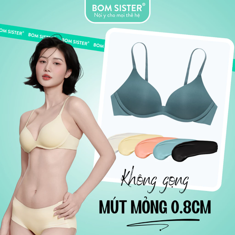 Áo lót không gọng trơn nâng ngực tự nhiên đệm mỏng thông hơi thoáng mát A1016