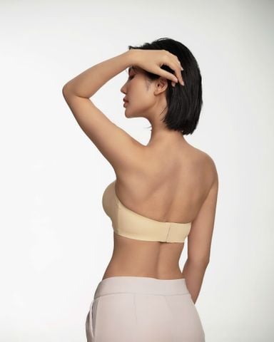 Áo ngực quây mút mỏng không dây su đúc màu trơn viền silicon chống tuột mút tháo rời MU5004