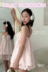 Bộ đồ ngủ nữ hai dây, quần bí N1008 - BOM Sister