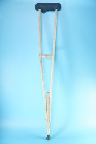  Nạng gỗ tập đi không sơn đế cao su, nạng gỗ chống chân - Trẻ em, người lớn 