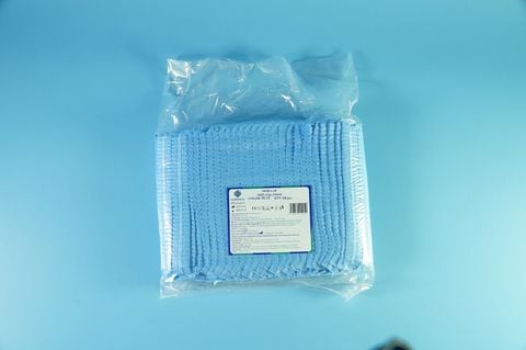  Nón sâu y tế LUGMED, nón trùm đầu y tế trắng & xanh - Gói 100 cái 