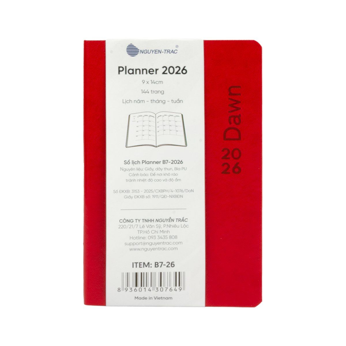  Sổ Lịch Planner 2026 - Size B7 