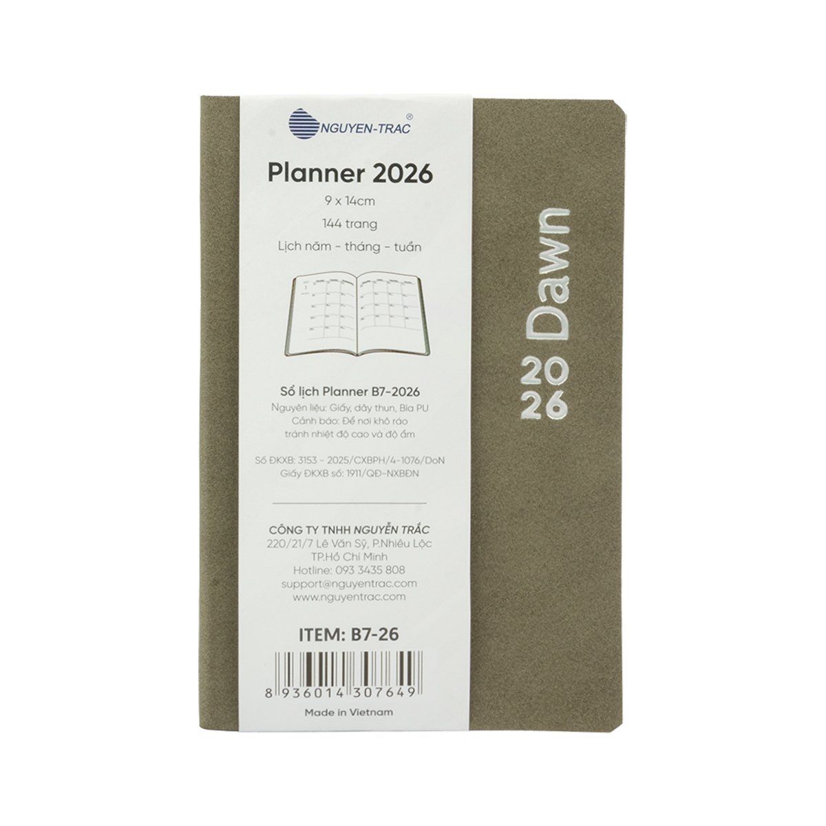  Sổ Lịch Planner 2026 - Size B7 
