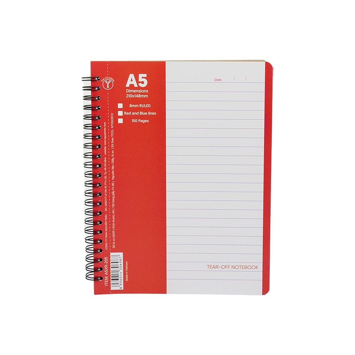  Sổ Tay Xé Lò Xo A5 - 150 Trang 