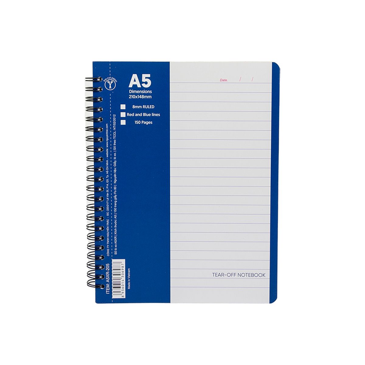  Sổ Tay Xé Lò Xo A5 - 150 Trang 