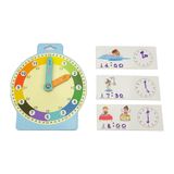  Đồ chơi học xem giờ Montessori song ngữ - Đồng hồ giấy mô phỏng & ghép hình thời gian cho bé 5+ 
