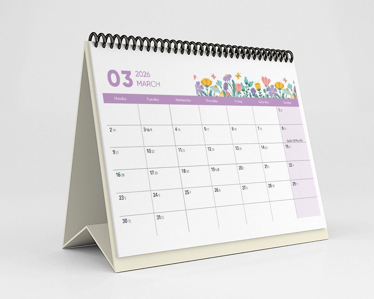  Lịch Bàn 2026 - Botanicals & Herbs 