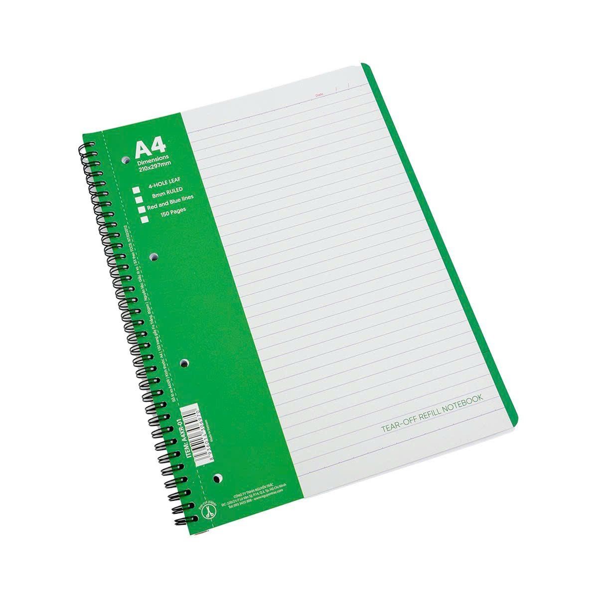  Sổ Tay Xé Lò Xo A4 - 150 Trang 