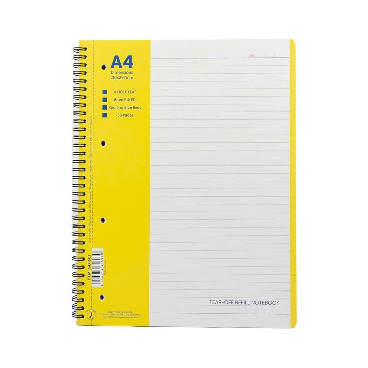  Sổ Tay Xé Lò Xo A4 - 150 Trang 