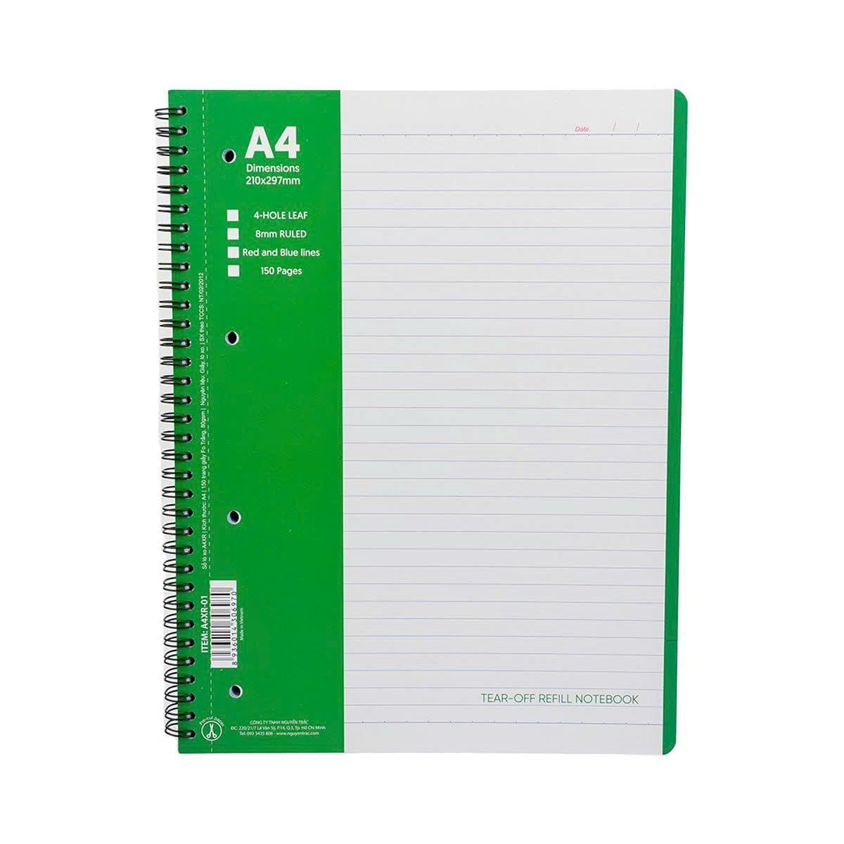  Sổ Tay Xé Lò Xo A4 - 150 Trang 