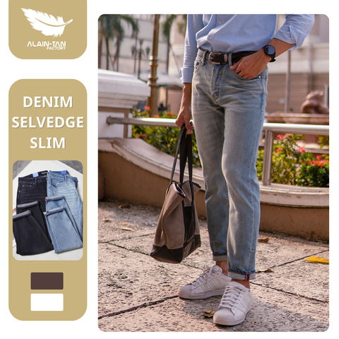  Quần Denim Selvedge Slim Co Dãn 