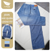 Quần Denim Mỏng Ống Suông Phong Cách Hải Quân