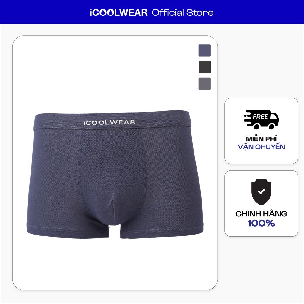 Combo 3 Quần lót nam cao cấp Profit iCOOLWEAR, Quần boxer nam thun lạnh họa tiết giả jean, thoáng khí ,kháng khuẩn, khử mùi VN016