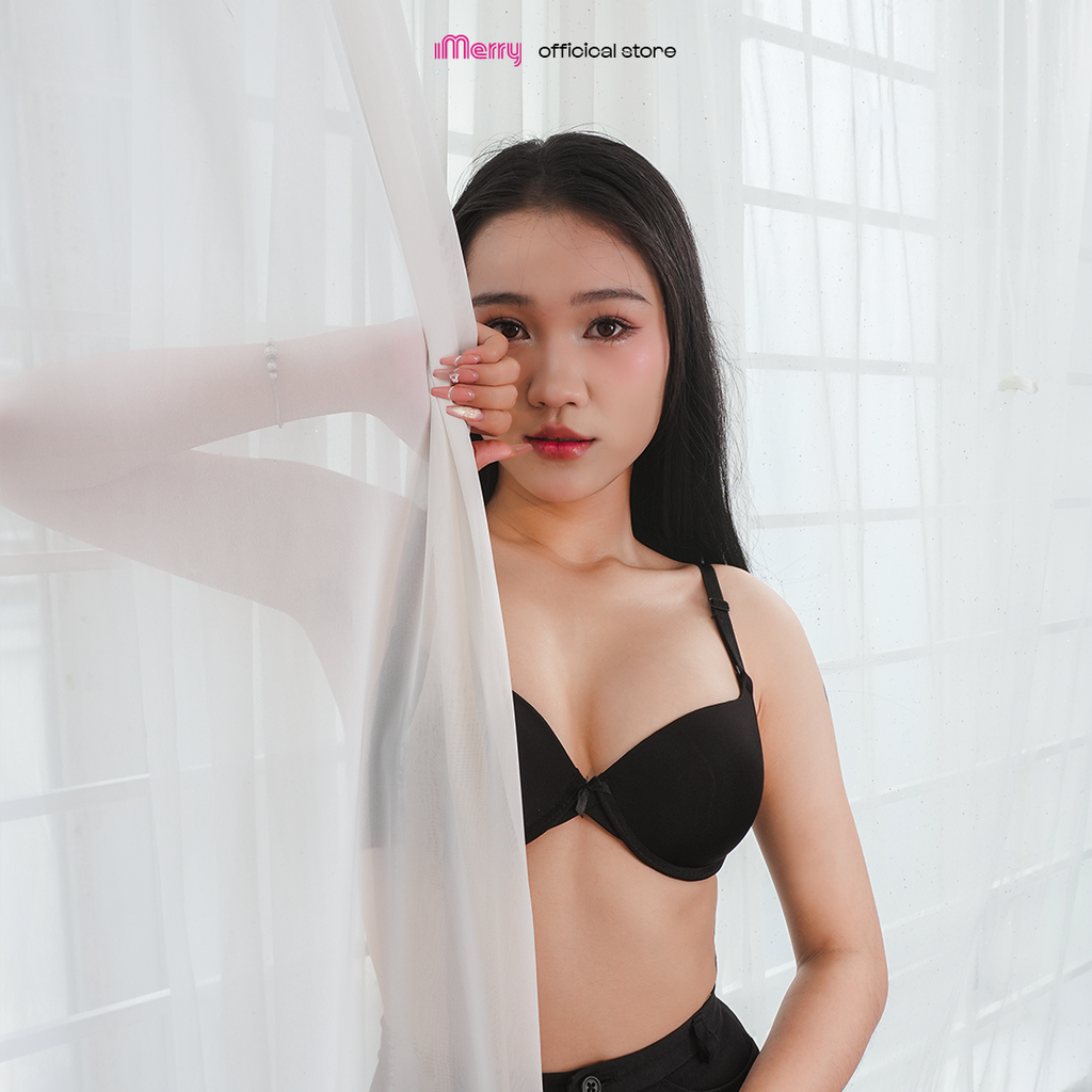 Áo lót su trơn iMERRY gọng dẻo mút vừa cúp cao tạo khe, nâng ngực quyến rũ VA005