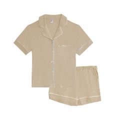 Bộ Pijama Chérie Bamboo By iMerry chất sợi tre tay ngắn quần ngắn thoáng mát họa tiết trơn BD016