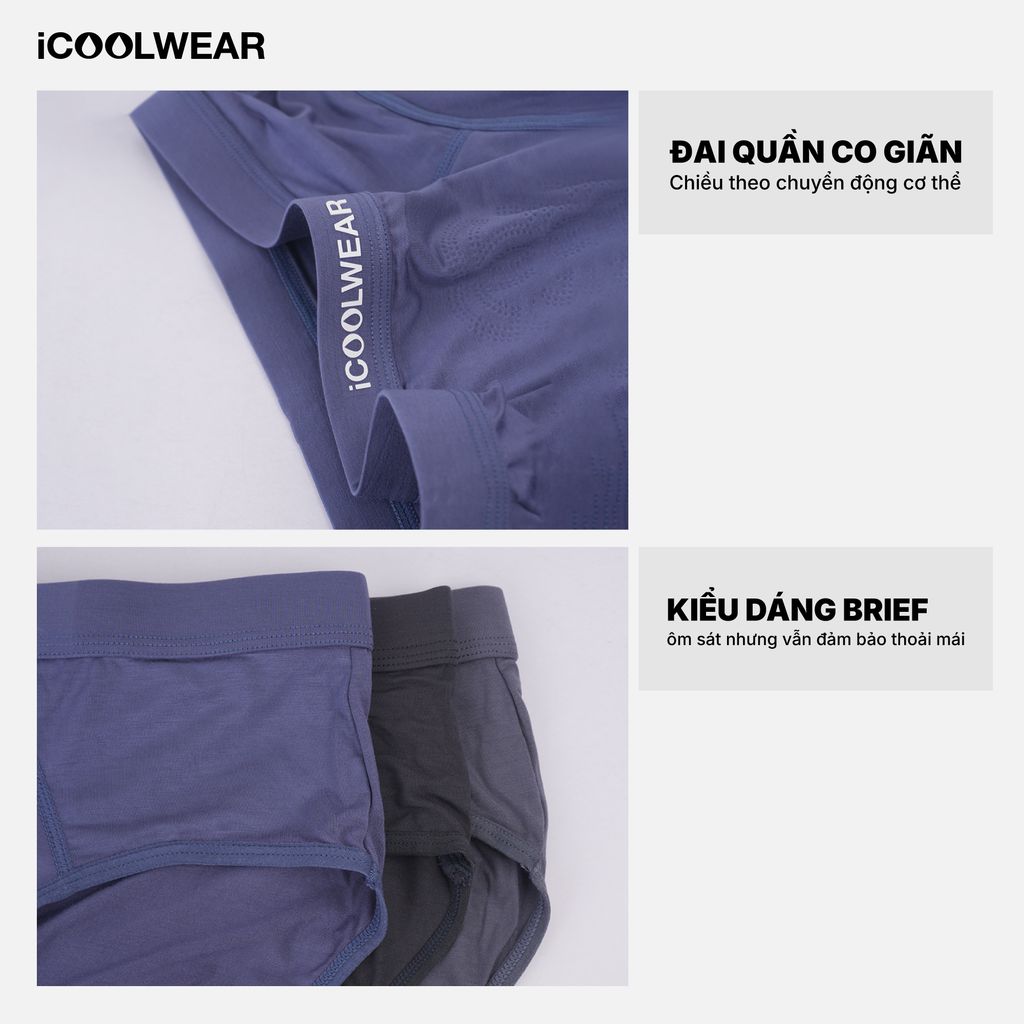 Combo 5 quần sịp tam giác nam iCOOLWEAR chất vải modal, thoáng khí, mềm mại VN012