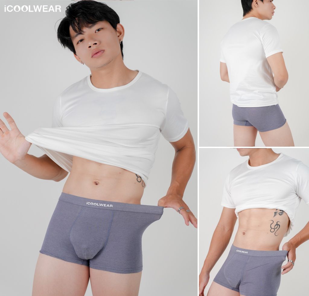 Combo 3 Quần lót nam cao cấp iCOOLWEAR, Quần boxer nam thun lạnh họa tiết ca rô, mềm mại, co giãn VN015