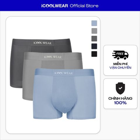 Combo 3 Quần lót boxer nam thun lạnh cao cấp quần sịp nam thun lạnh thoáng khí, kháng khuẩn tốt - ICOOLWEAR - VN004