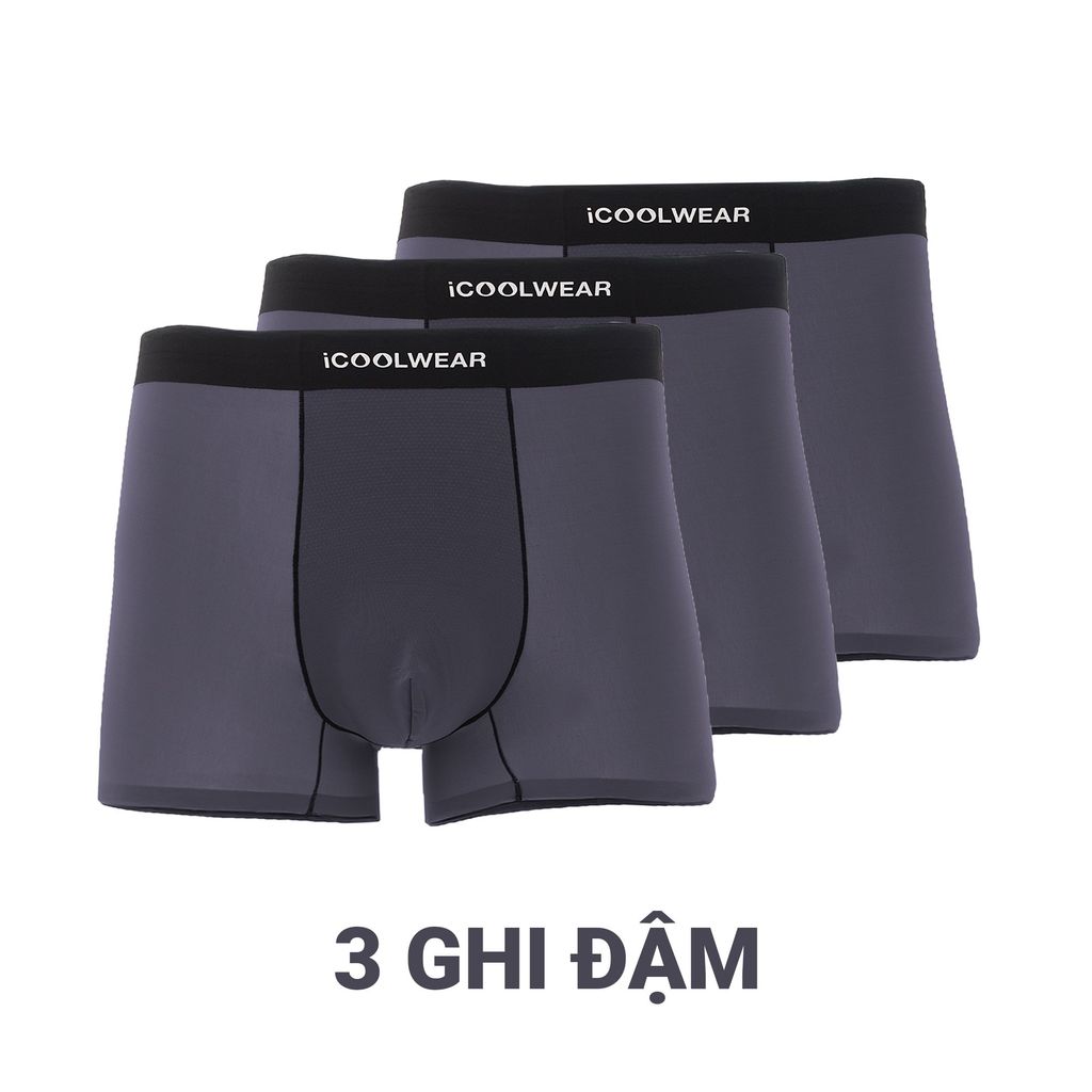Combo 3 quần lót nam cao cấp profit iCOOLWEAR, Quần boxer nam thun lạnh, thoáng khí, kháng khuẩn, khử mùi vn017