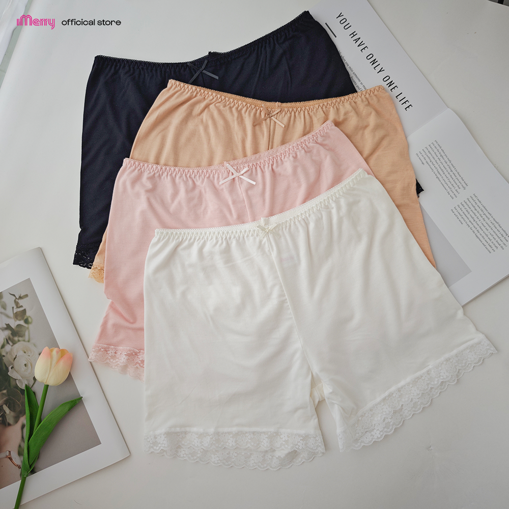 Combo 4 quần mặc váy nữ iMERRY dạng đùi chất vải VISCOSE phối chân ren cao cấp ôm trọn vòng ba VQ112A