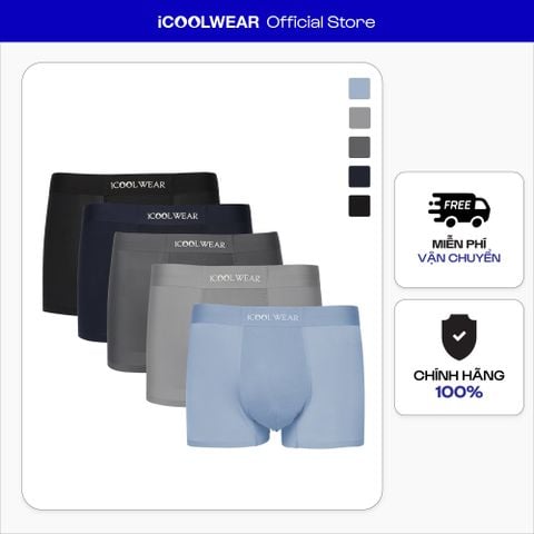 Combo 5 quần sịp nam BOXER ICOOLWEAR thun lạnh cao cấp, co giãn 4 chiều, kháng khuẩn tốt - VN004
