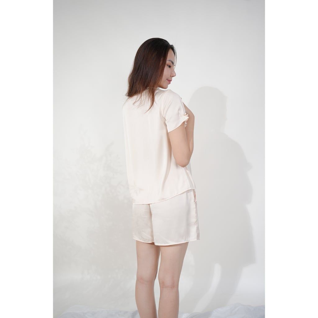 Đồ bộ đồ mặc nhà Pijama iMerry cổ bẻ tay ngắn quần ngắn Trẻ Trung Sang Trọng Nữ Tính BD017