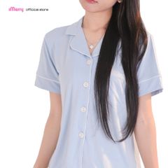 Bộ Pijama Chérie Bamboo By iMerry chất sợi tre tay ngắn quần ngắn thoáng mát họa tiết trơn BD016