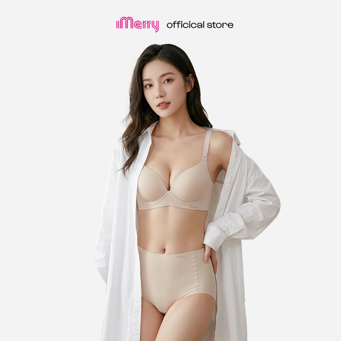 BỘ ÁO NGỰC QUẦN LÓT NỮ iMerry VA022 SU TRƠN – MÚT MỎNG, QUẦN CẠP CAO KHÔNG VIỀN