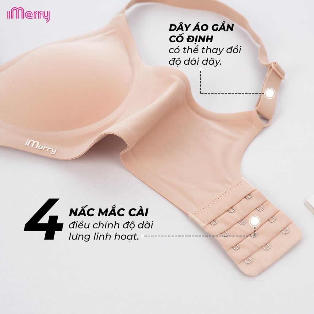 Áo lót su nữ iMerry 3D siêu push up 7–8cm với mút dày 5cm giúp nâng và tôn vòng 1 tự nhiên VA072