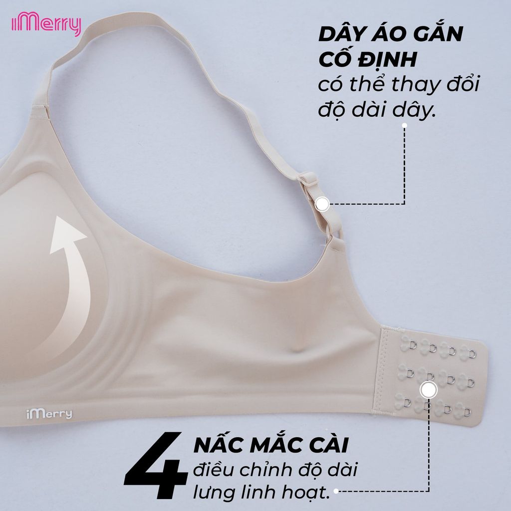 Áo lót su nữ iMerry phối ren chữ V siêu push up 7 cm với mút dày 4cm giúp nâng vòng 1 tự nhiên VA078