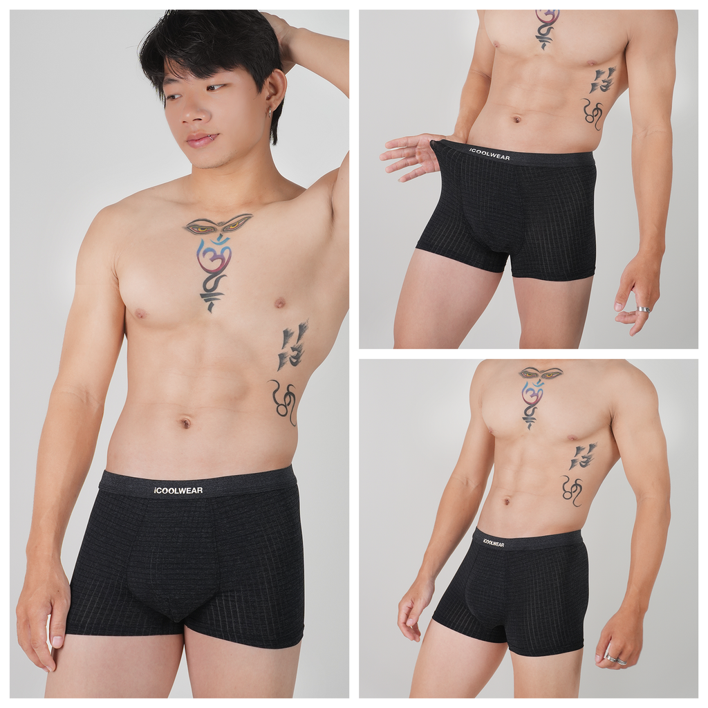 Combo 3 Quần lót nam cao cấp Profit iCOOLWEAR, Quần boxer nam thun lạnh họa tiết giả jean, thoáng khí ,kháng khuẩn, khử mùi VN016