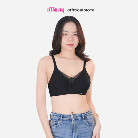 Áo lót su nữ iMerry phối ren chữ V siêu push up 7 cm với mút dày 4cm giúp nâng vòng 1 tự nhiên VA078