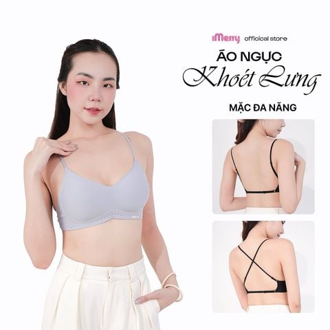 Áo Lót Khoét Lưng Sâu Chữ U Cao Cấp iMerry chất su gân hai lớp,phối áo hở lưng hai kiểu mặc không gọng tàng hình VA014