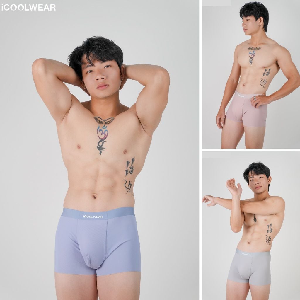 Combo 3 Quần lót nam cao cấp iCOOLWEAR, Quần boxer nam thun lạnh, thoáng khí, kháng khuẩn, khử mùi VN010
