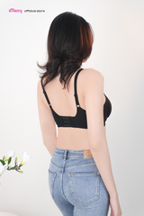 Áo lót su nữ iMerry phối ren chữ V siêu push up 7 cm với mút dày 4cm giúp nâng vòng 1 tự nhiên VA078