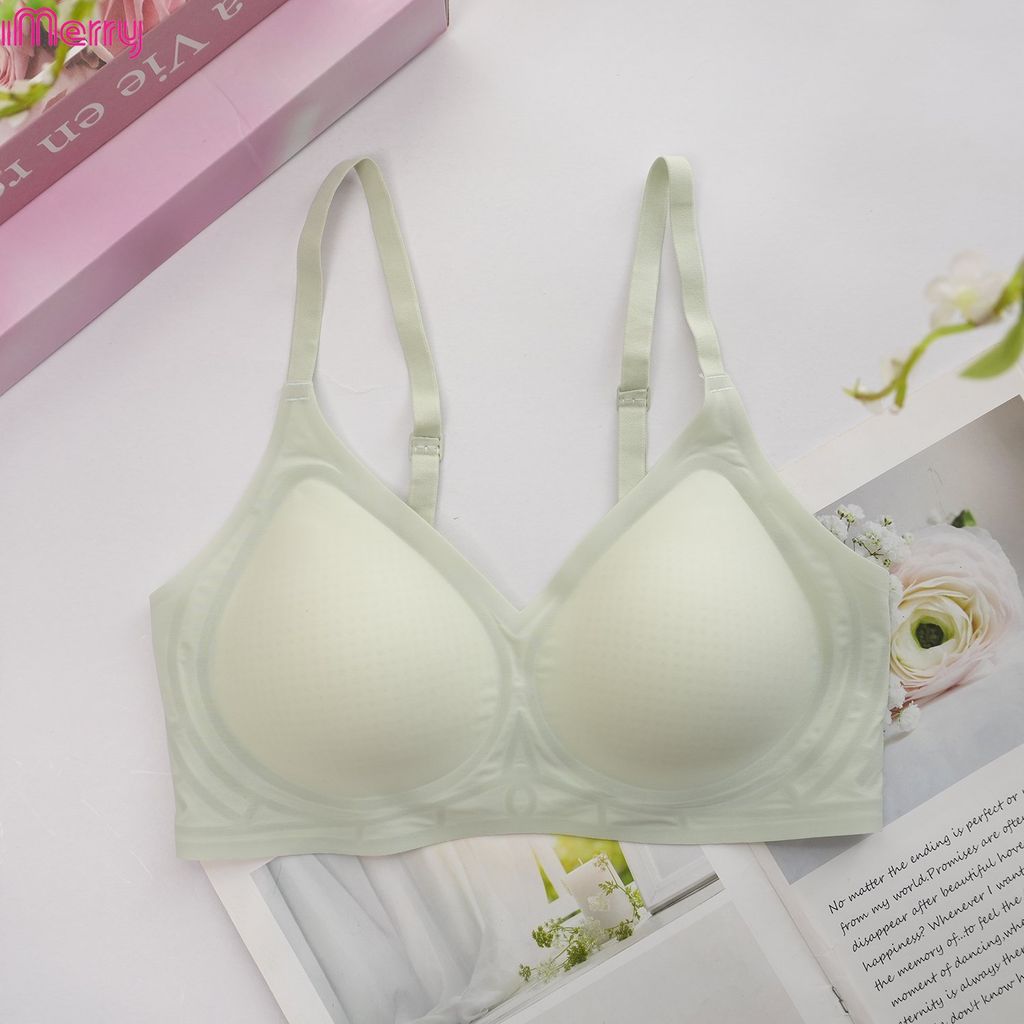 Áo lót su lụa băng iMERRY không gọng ,bản lưng cao,đệm mỏng,không đường may vải mát lạnh, mềm mại,mỏng nhẹ VA008