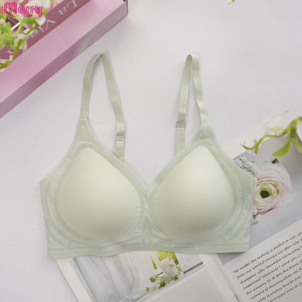 Áo lót su lụa băng iMERRY không gọng ,bản lưng cao,đệm mỏng,không đường may vải mát lạnh, mềm mại,mỏng nhẹ VA008