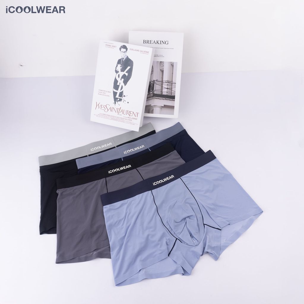Combo 4 quần lót nam cao cấp profit iCOOLWEAR, Quần boxer nam thun lạnh, thoáng khí, kháng khuẩn, khử mùi vn017