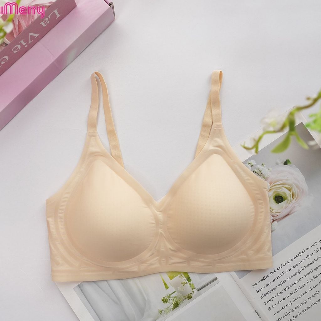 Áo lót su lụa băng iMERRY không gọng ,bản lưng cao,đệm mỏng,không đường may vải mát lạnh, mềm mại,mỏng nhẹ VA008