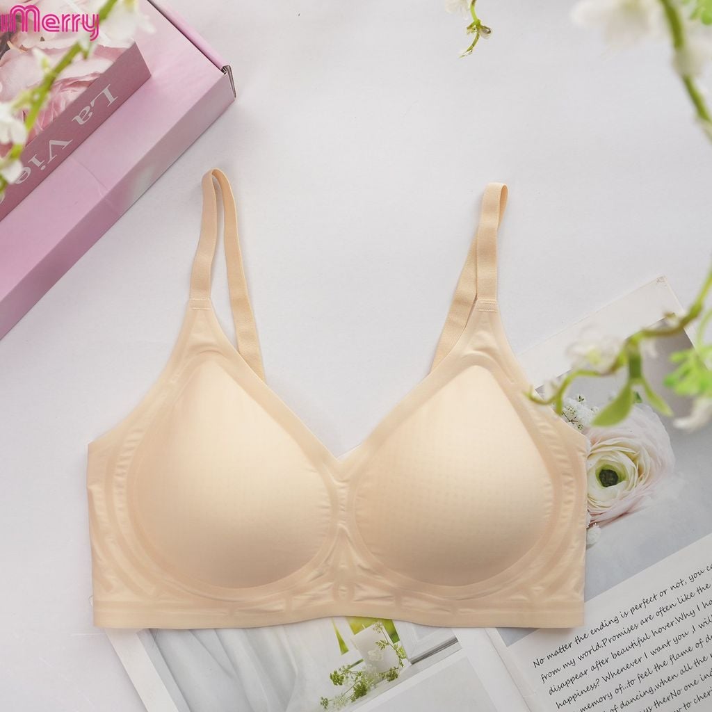 Áo lót su lụa băng iMERRY không gọng ,bản lưng cao,đệm mỏng,không đường may vải mát lạnh, mềm mại,mỏng nhẹ VA008