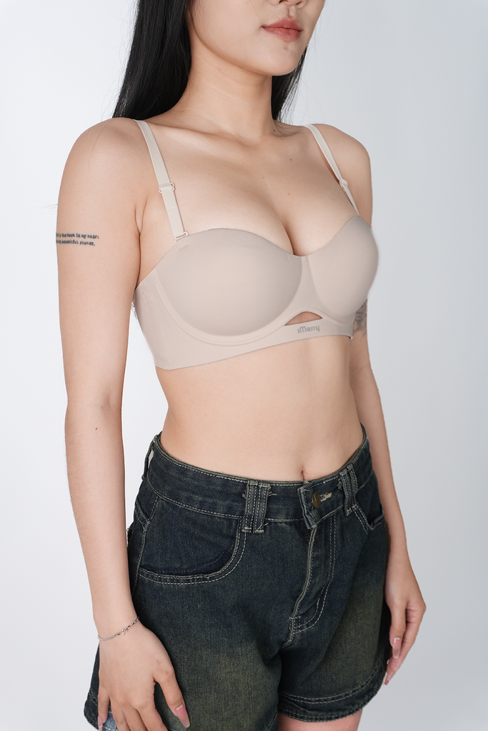 ÁO LÓT NỮ SU ĐÚC iMerry  CÚP NGANG MÚT ĐỆM DÀY NÂNG NGỰC DÂY VAI CÓ THỂ THÁO RỜI VA038