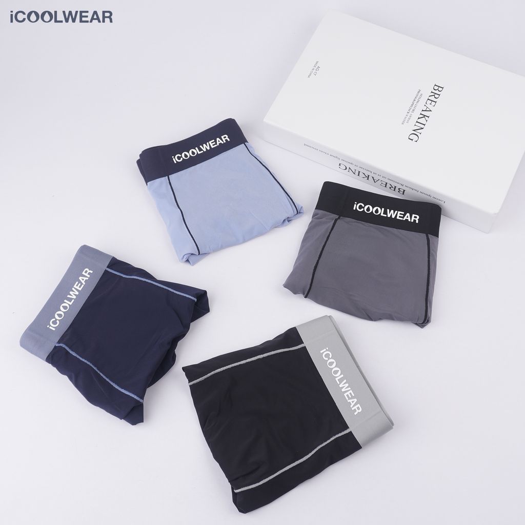 Combo 4 quần lót nam cao cấp profit iCOOLWEAR, Quần boxer nam thun lạnh, thoáng khí, kháng khuẩn, khử mùi vn017