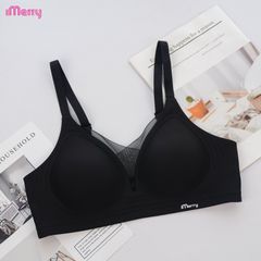 Áo lót su nữ iMerry phối ren chữ V siêu push up 7 cm với mút dày 4cm giúp nâng vòng 1 tự nhiên VA078