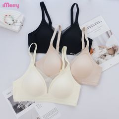 Áo lót su nữ iMerry phối ren chữ V siêu push up 7 cm với mút dày 4cm giúp nâng vòng 1 tự nhiên VA078