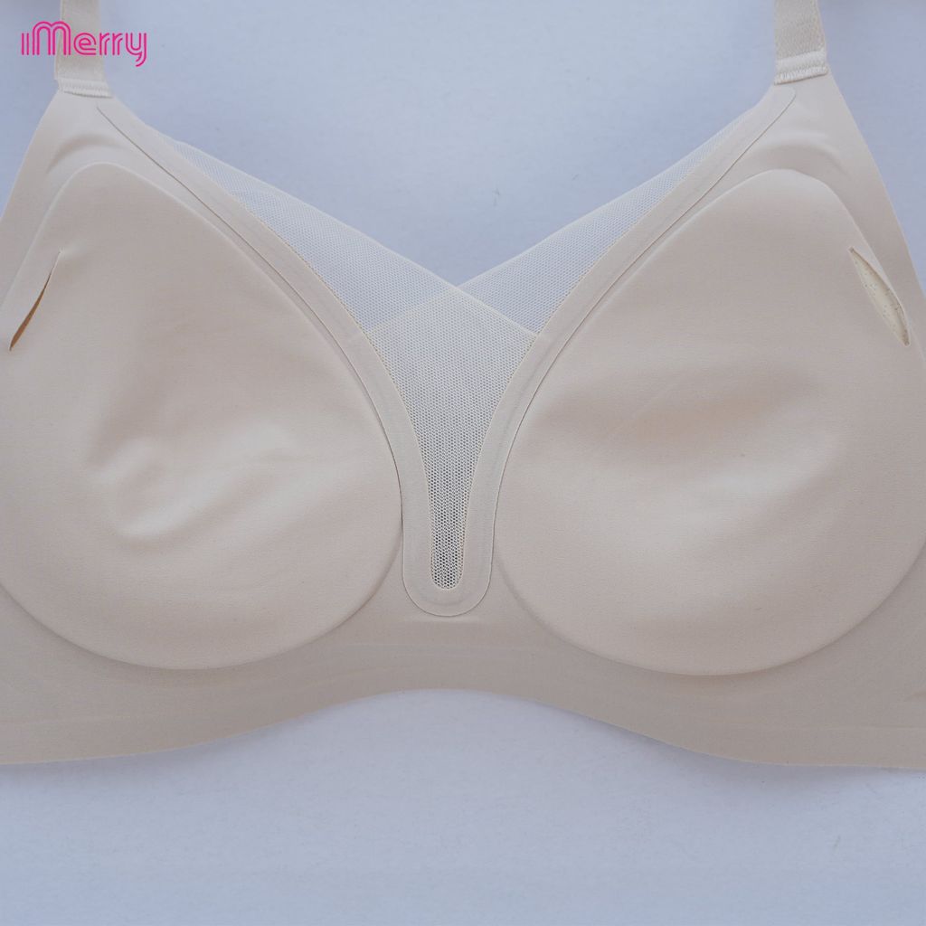 Áo lót su nữ iMerry phối ren chữ V siêu push up 7 cm với mút dày 4cm giúp nâng vòng 1 tự nhiên VA078