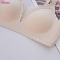 Áo lót su nữ iMerry phối ren chữ V siêu push up 7 cm với mút dày 4cm giúp nâng vòng 1 tự nhiên VA078